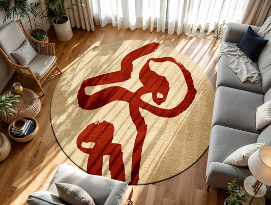 Louis De Poortere Craft Ribbon Imperial Red 9847 Round Rug alternate image