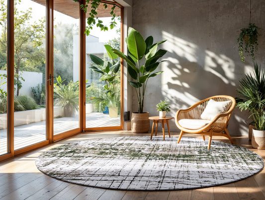 Louis De Poortere Mad Men Griff 9797 Central Green Round Rug alternate image