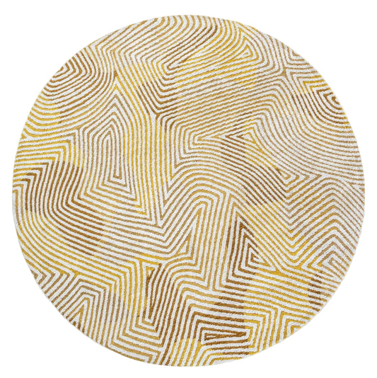 Louis De Poortere Meditation Coral 9799 Yellow Hippy Round Rug