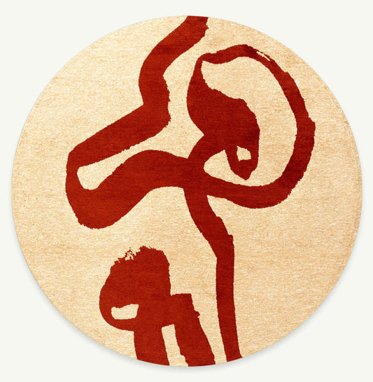 Louis De Poortere Craft Ribbon Imperial Red 9847 Round Rug