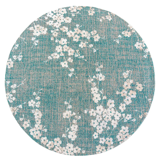 Louis De Poortere Sakura Lake Blue 9850 Round Rug