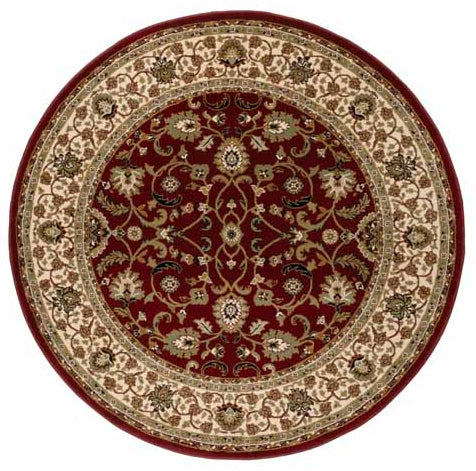 Kellan Floral Red Circle Rug