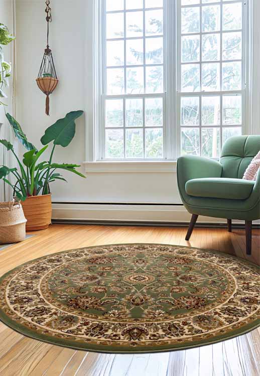 Kellan Keshan Green Circle Rug