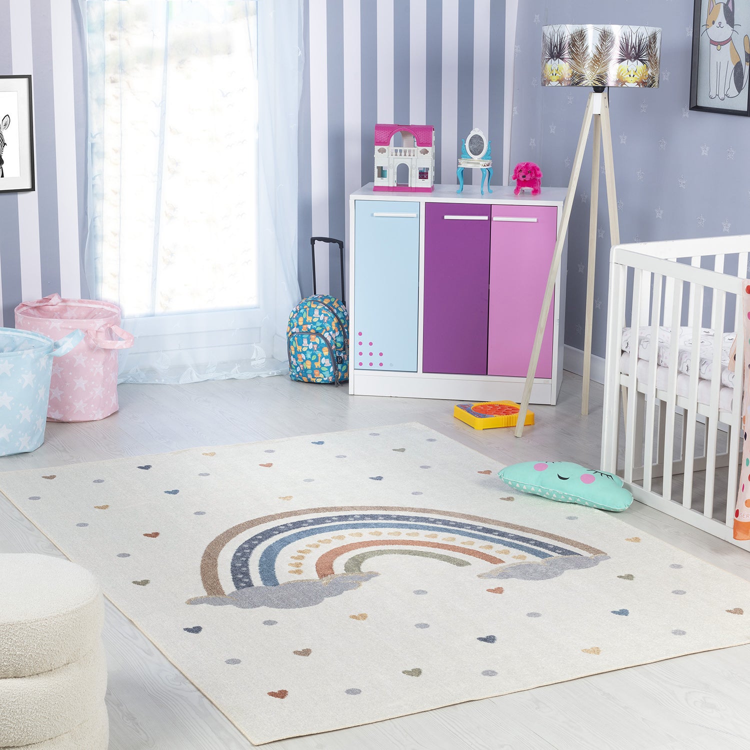 Lillian Machine Washable LLL2348 Round Rug