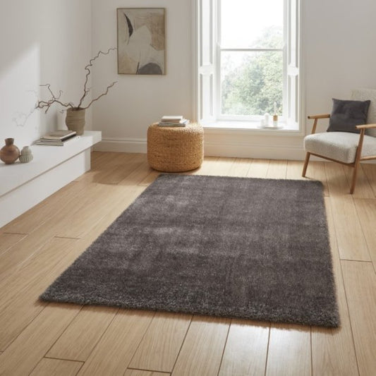 Lux Shaggy Charcoal Rug - Love - Rugs