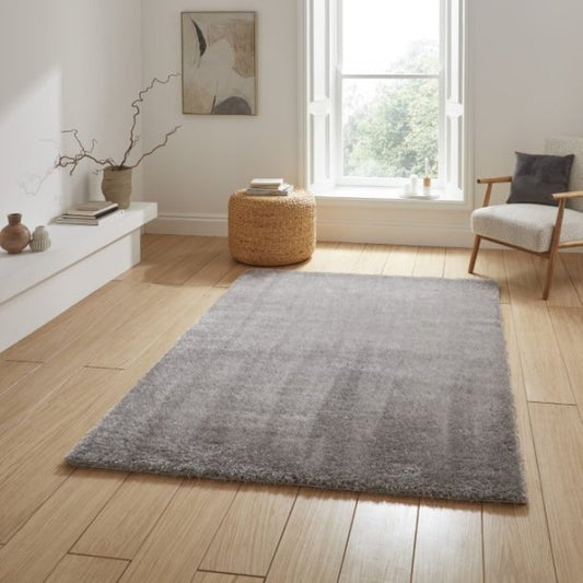 Lux Shaggy Silver Rug - Love - Rugs