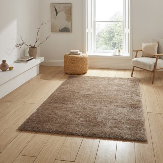 Lux Shaggy Walnut Rug - Love - Rugs