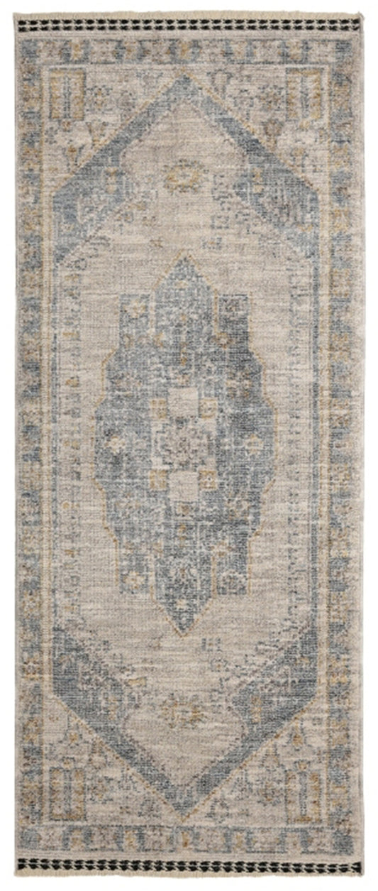 Mateo Medallion Blue Runner Rug