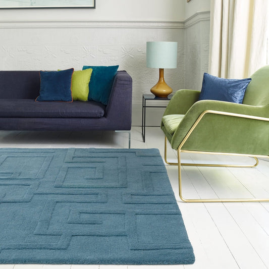 Maze Teal Rug - Love - Rugs alternate image