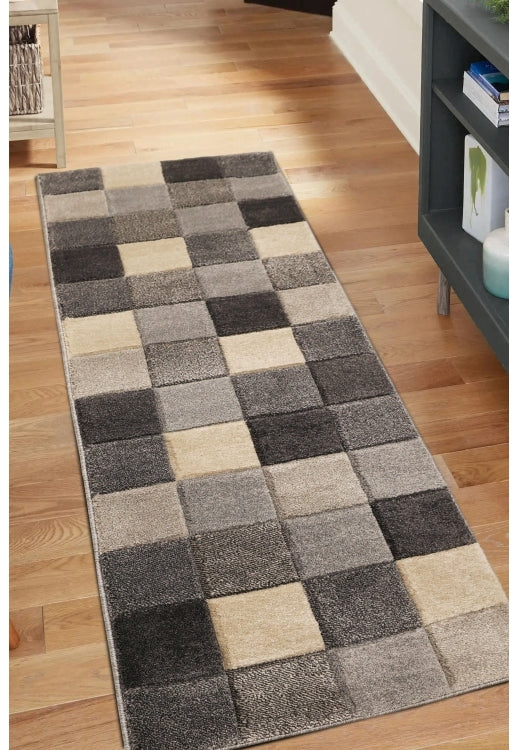 Newport Blocks Grey Runner Rug - Love-Rugs alternate image