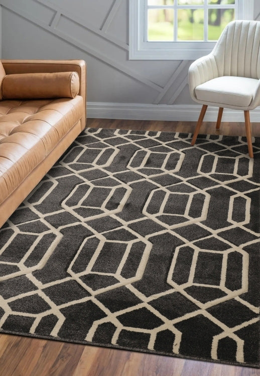 Newport Lattice Grey Rug - Love-Rugs alternate image
