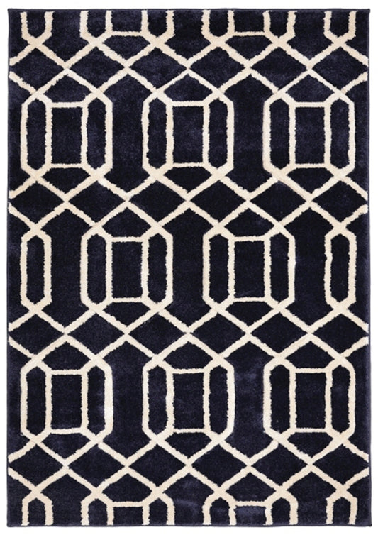 Newport Lattice Navy Rug - Love-Rugs