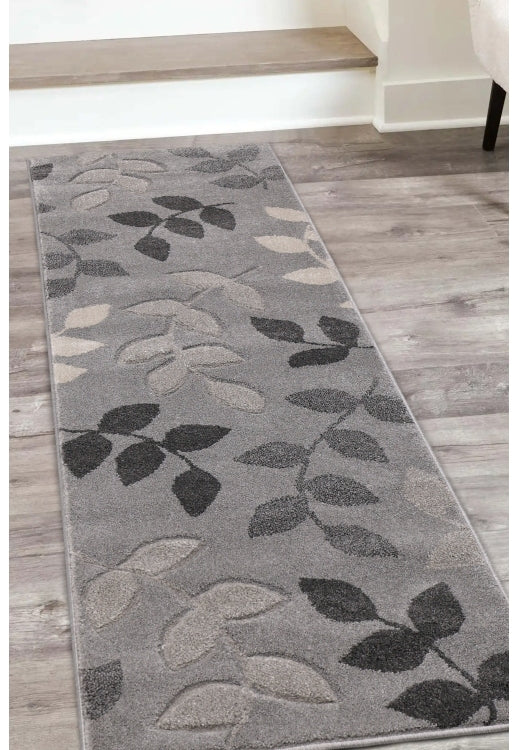 Newport Leaf Grey Runner Rug - Love-Rugs alternate image