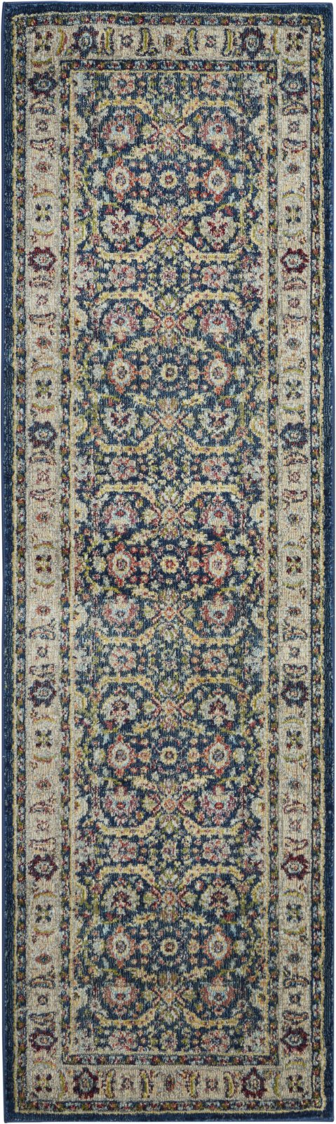 Nourison Ankara ANR13 Navy Multicolour Runner Rug - Love-Rugs