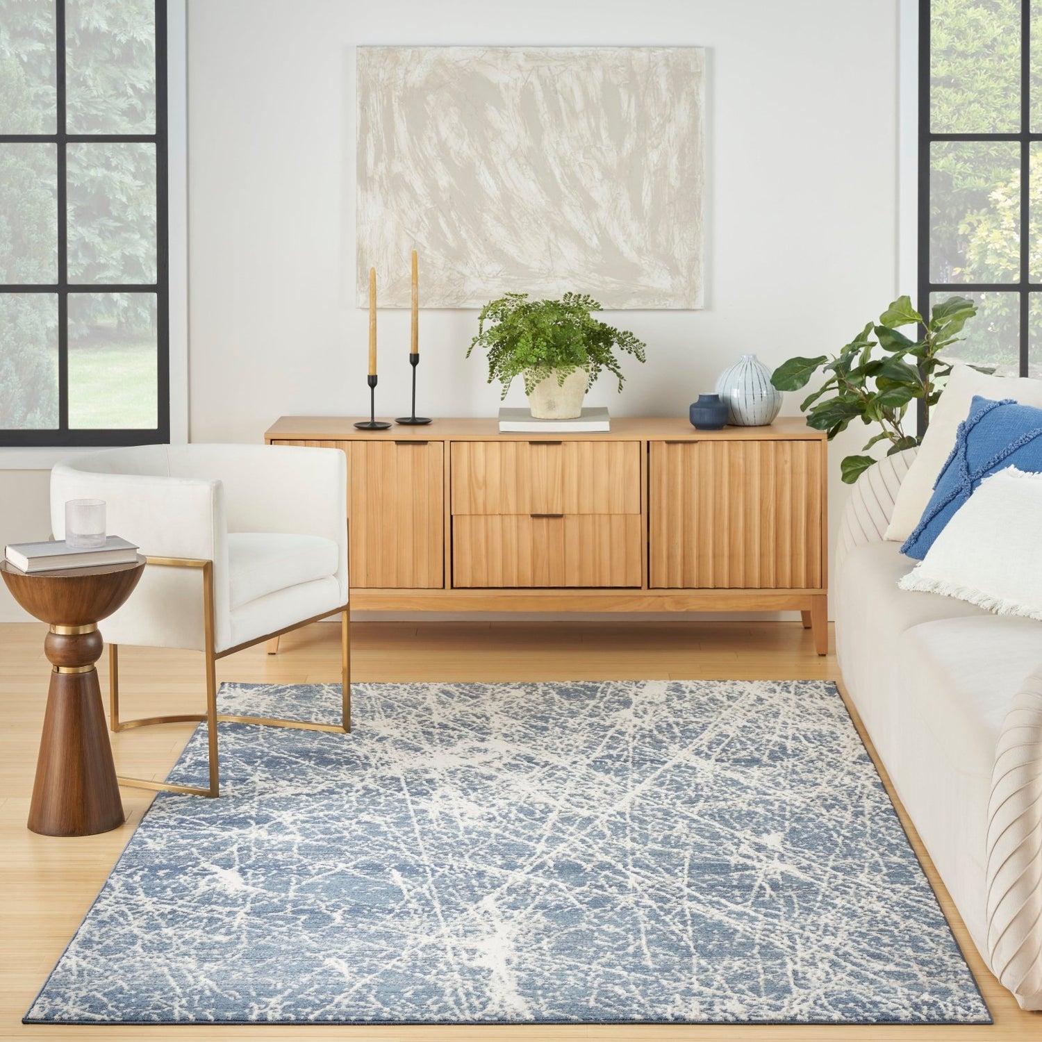 Nourison Exhale EXL02 Navy Ivory Rug - Love-Rugs