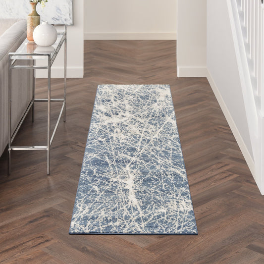 Nourison Exhale EXL02 Navy Ivory Runner Rug - Love-Rugs alternate image