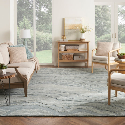 Nourison Graceful GRU01 Blue Rug - Love - Rugs alternate image