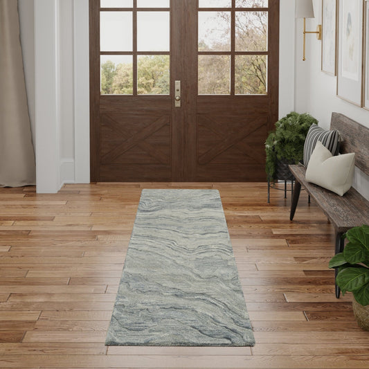 Nourison Graceful GRU01 Blue Runner Rug - Love - Rugs alternate image