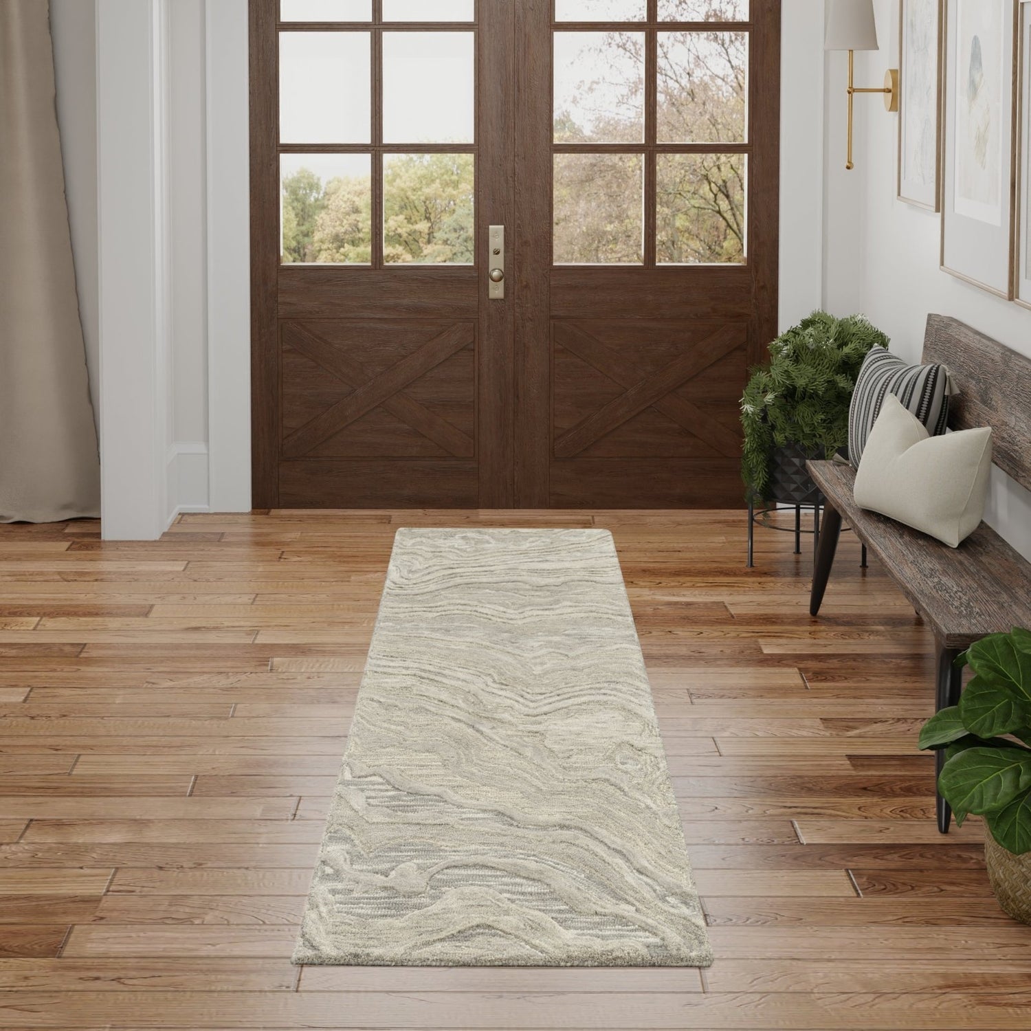 Nourison Graceful GRU01 Grey Runner Rug - Love - Rugs