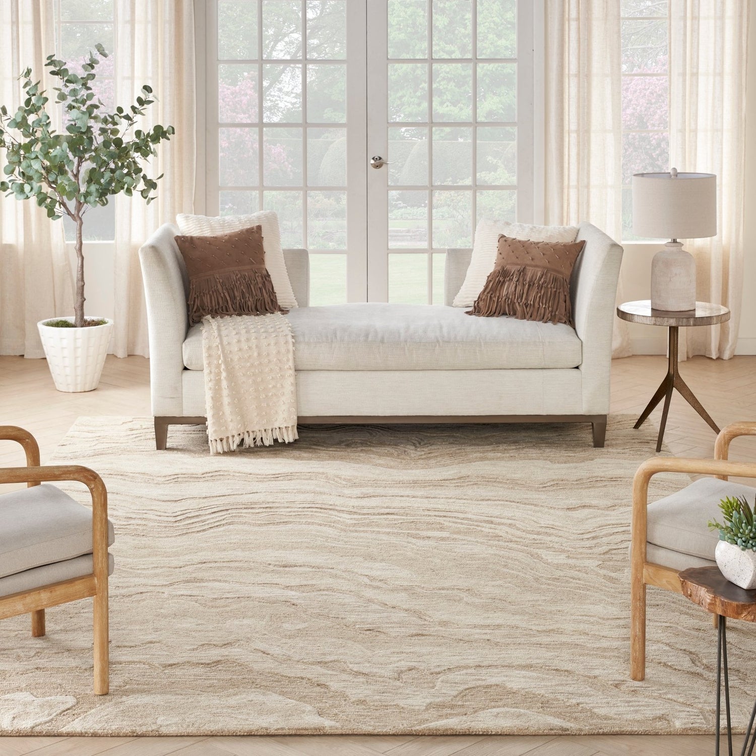 Nourison Graceful GRU01 Taupe Rug - Love - Rugs