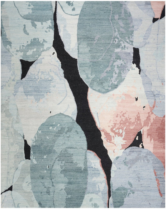Nourison Silk Shadows SHA25 Blue Pink Rug - Love - Rugs