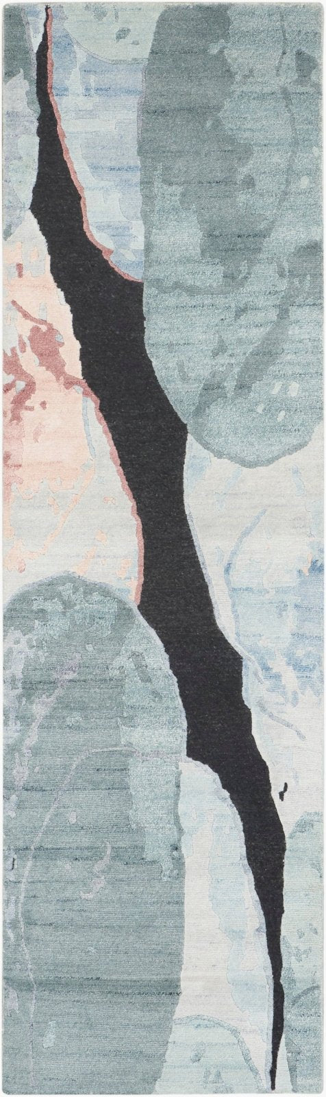 Nourison Silk Shadows SHA25 Blue Pink Runner Rug - Love - Rugs alternate image