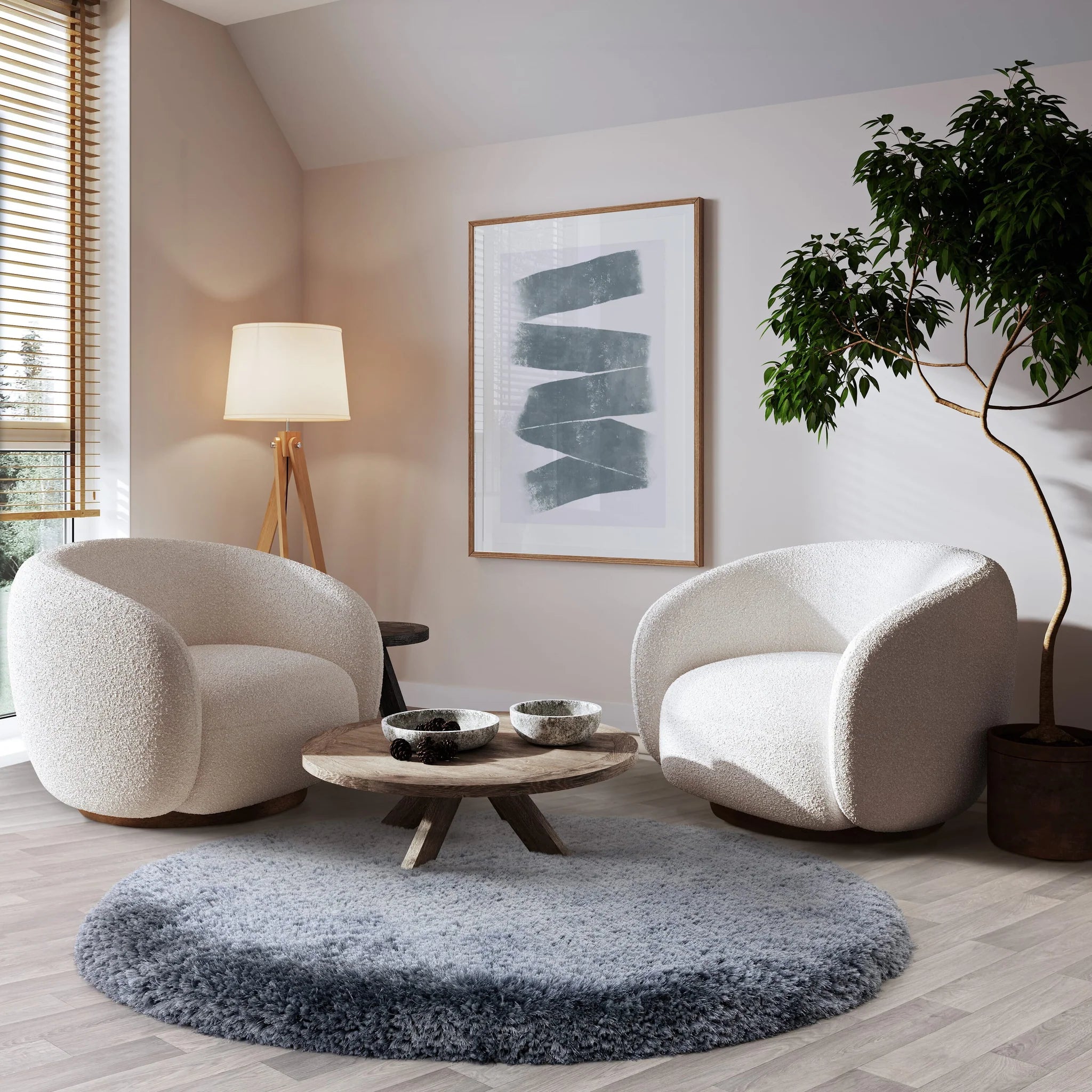 Plush Airforce Blue Round Rug – Love-Rugs