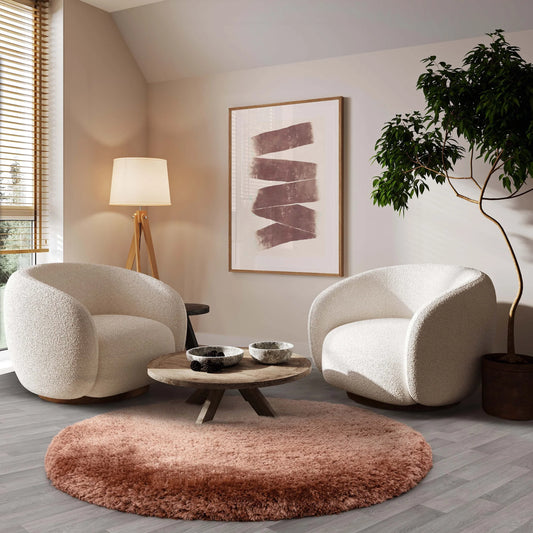 Love-Rugs Plush Blush Round Rug