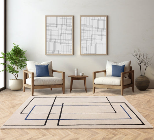 Reef RF19 Outline Blue Rug - Love - Rugs alternate image