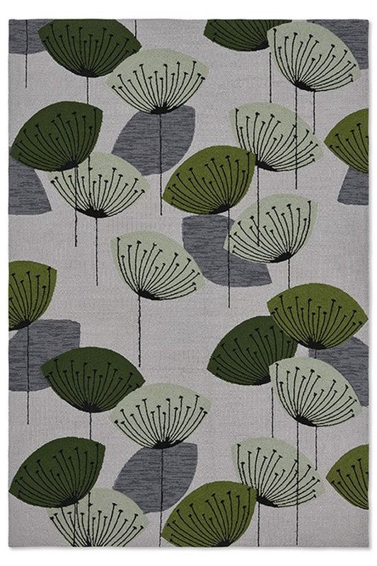 Sanderson Dandelion Clocks Botanical Outdoor Green 445807 Rug - Love-Rugs alternate image