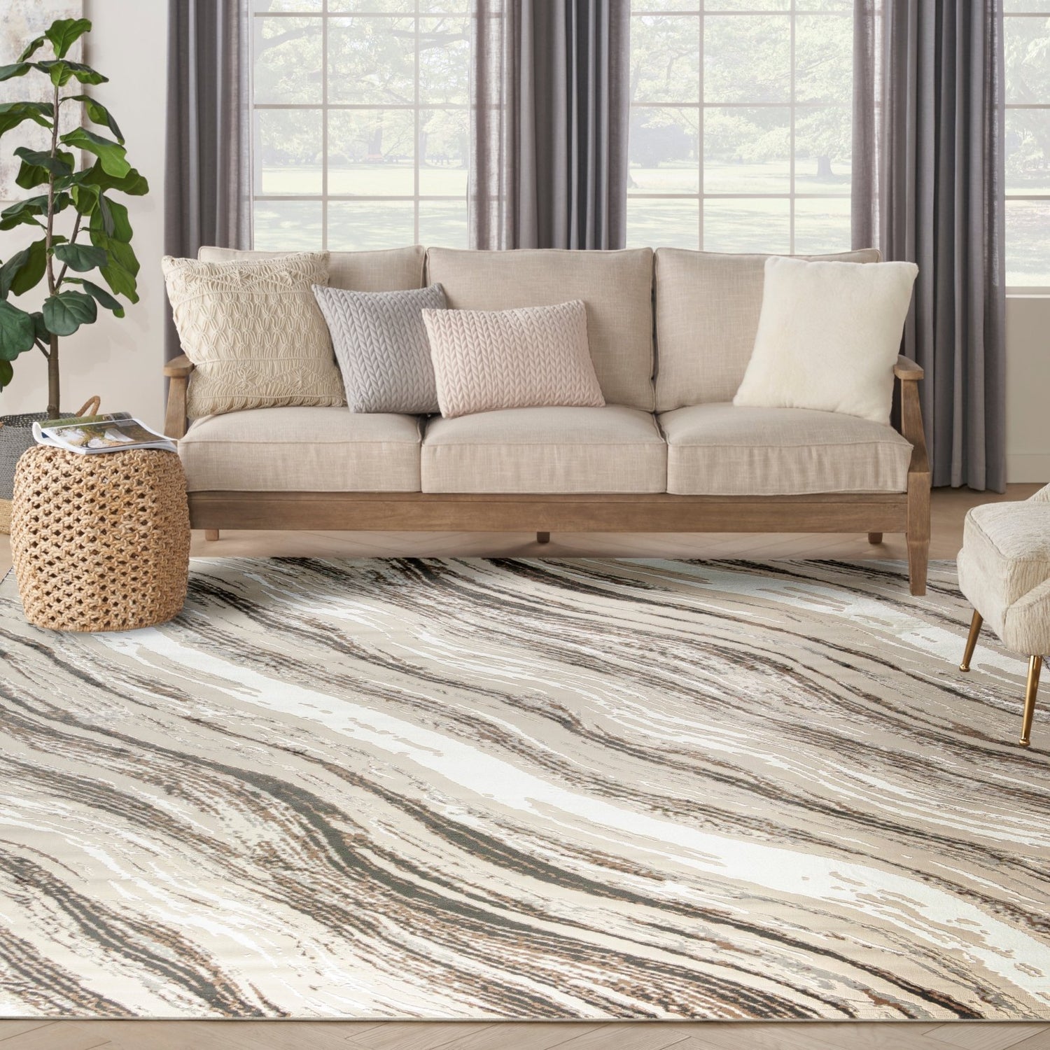 Sustainable Trends SUT05 Beige Grey Rug - Love - Rugs