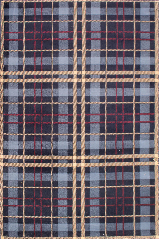 Tartan Check Blue Rug - Love - Rugs
