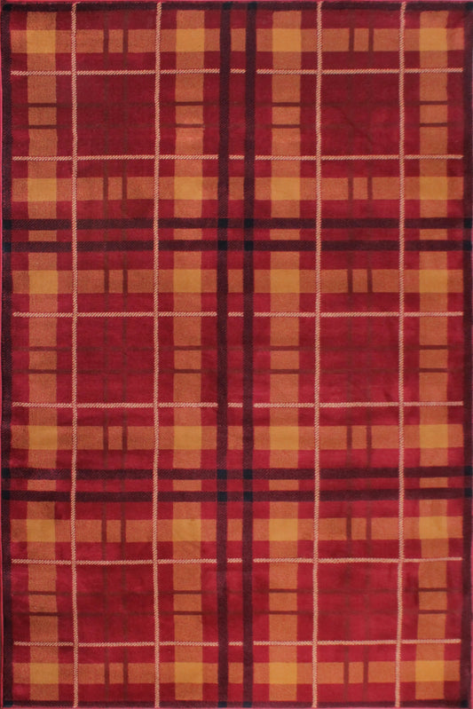 Tartan Check Red Rug - Love - Rugs