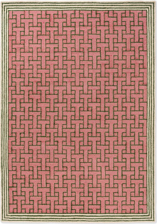 Ted Baker T Monogram Dusted Pink Outdoor 455802 Rug - Love-Rugs