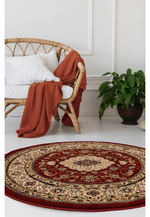 Victoria Traditional Round Red Rug – Love-Rugs