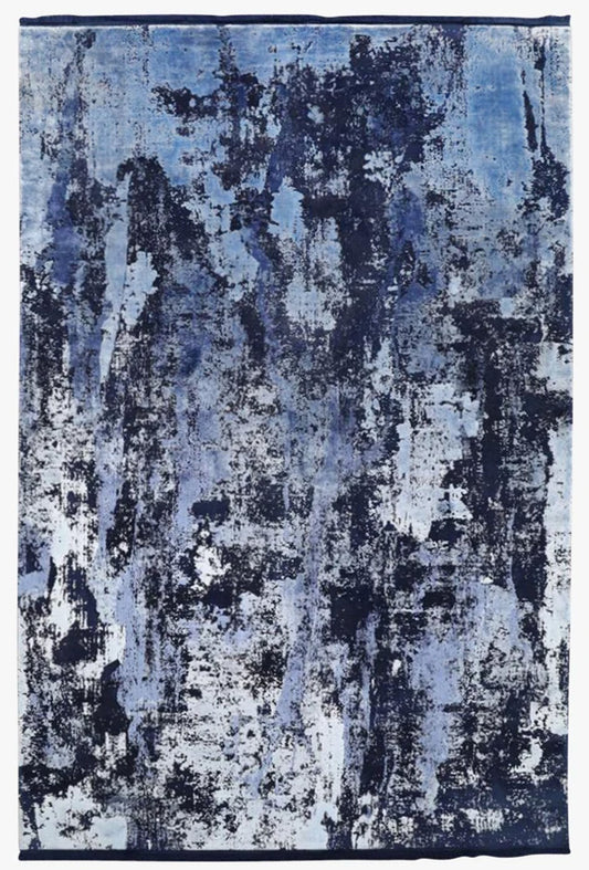 Toros Abstract Blue Overdyed Rug