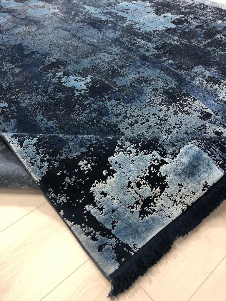 Ink Blue Rugs Toros Abstract Blue Ink Overdyed Rug – Love-Rugs