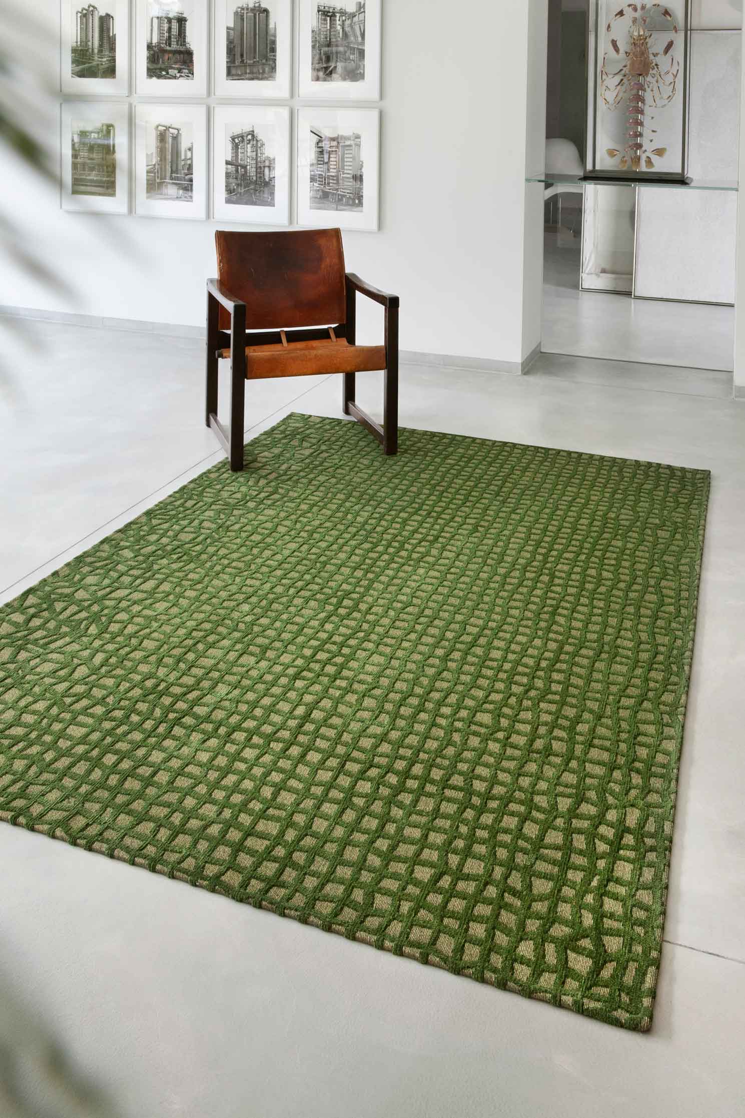 Louis De Poortere Structures Trammel 9249 Alta Green Rug – Love-Rugs