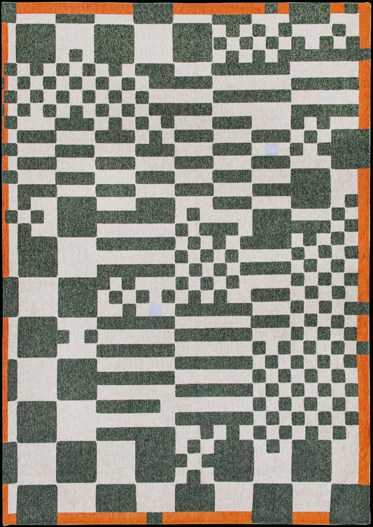 Louis De Poortere Craft Chess Deep Green 9339 Rug - Love-Rugs
