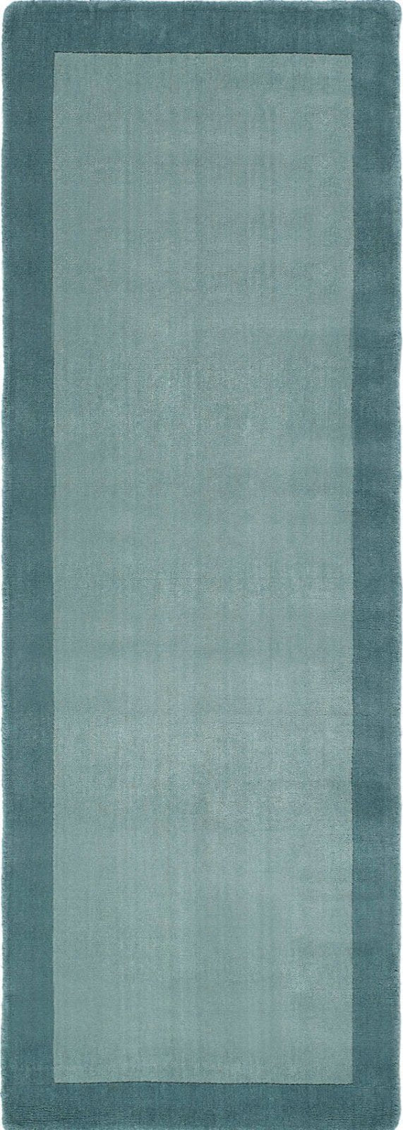 Borders Duck Egg Runner Rug - Love-Rugs