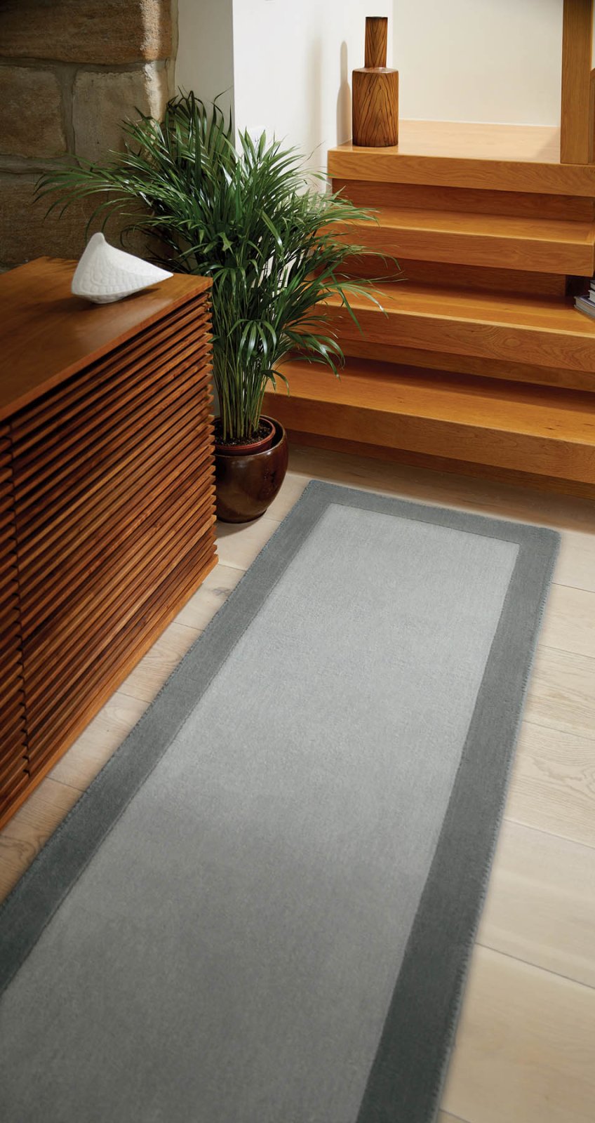 Borders Grey Runner Rug - Love-Rugs