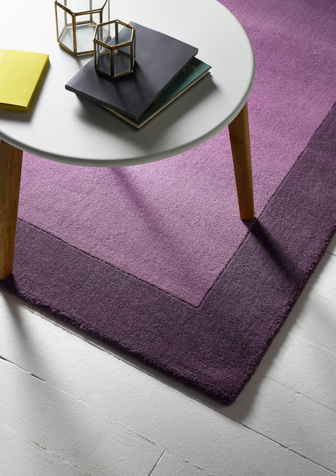 Borders Mauve Rug - Love-Rugs