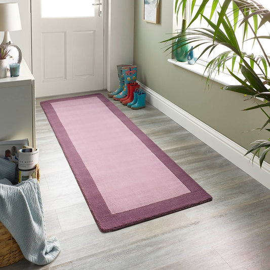 Borders Mauve Runner Rug - Love-Rugs alternate image