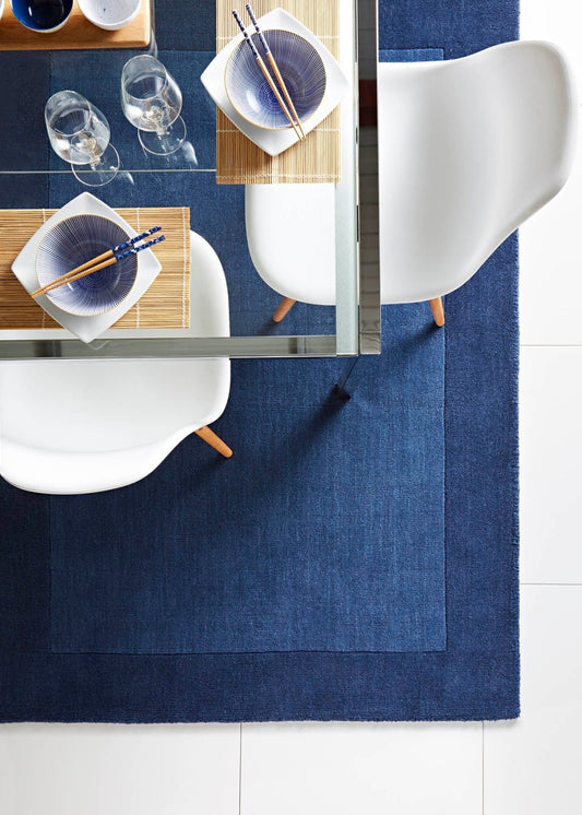 Borders Navy Rug - Love-Rugs alternate image