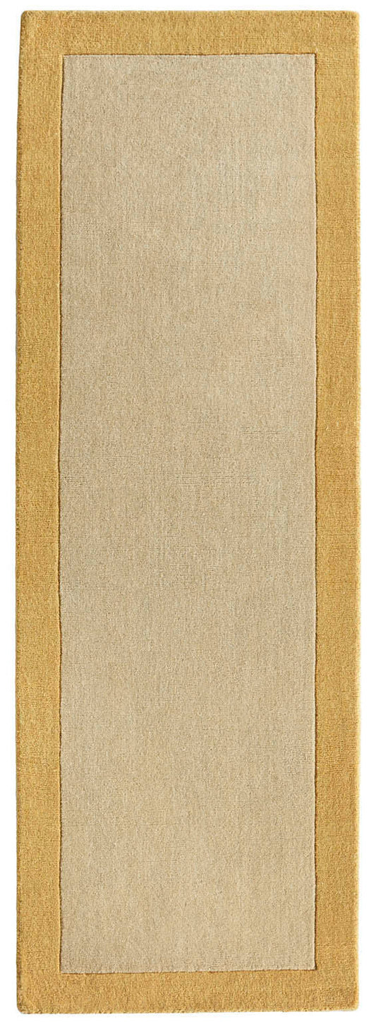 Borders Ochre Runner Rug - Love-Rugs