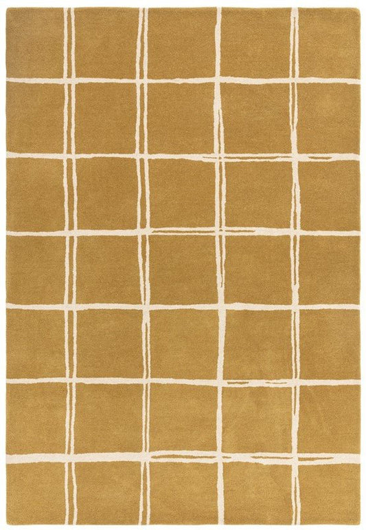 Albany Grid Gold Rug - Love-Rugs