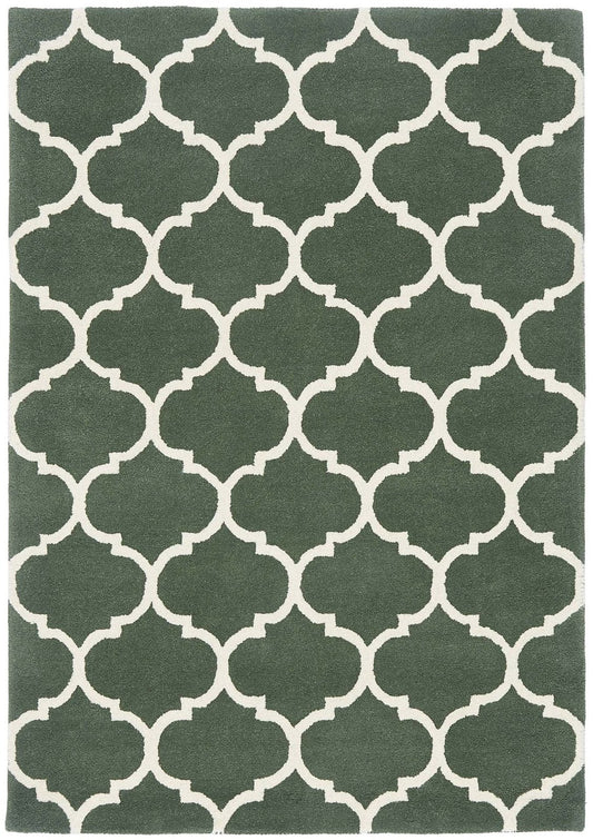 Albany Ogee Green Rug - Love-Rugs