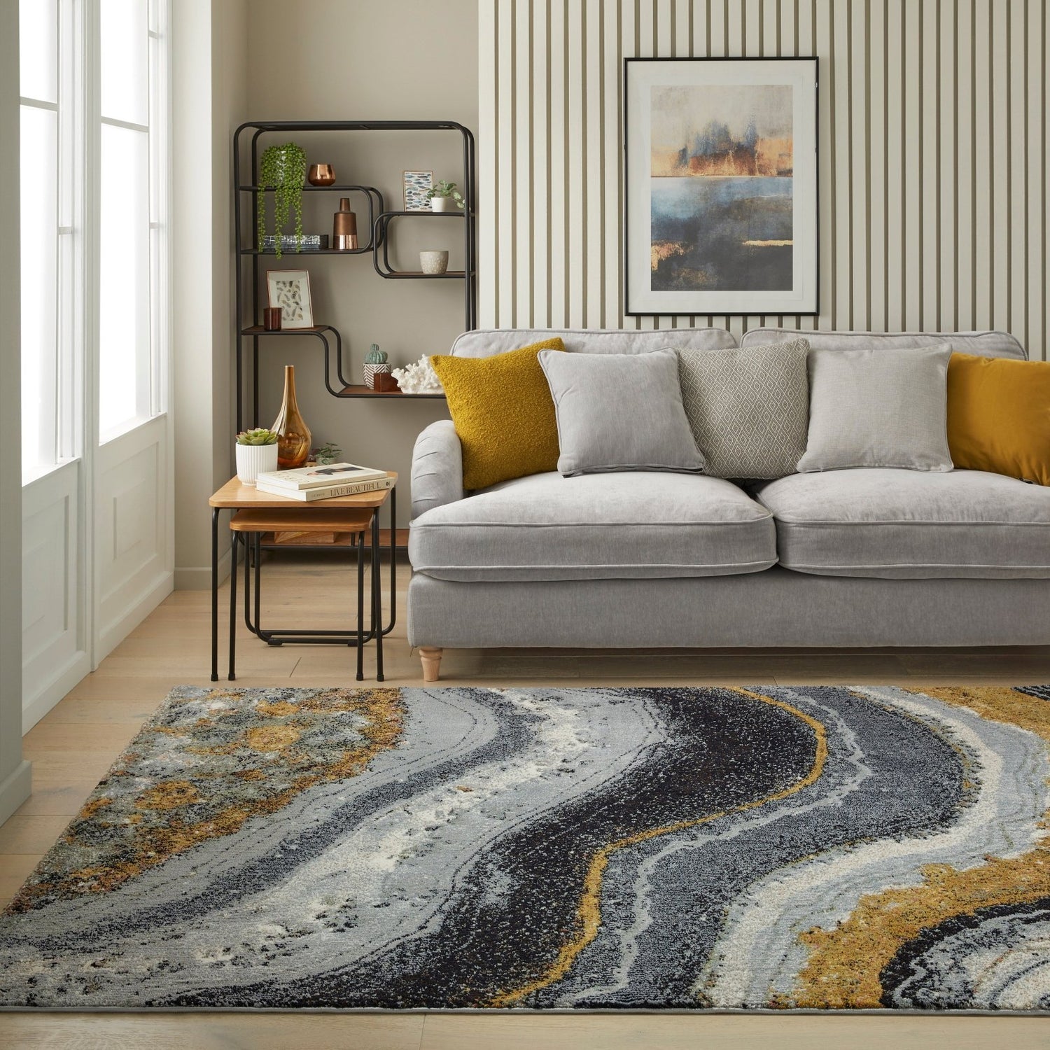 Amara AMA103 Grey Blue Bronze Rug - Love-Rugs
