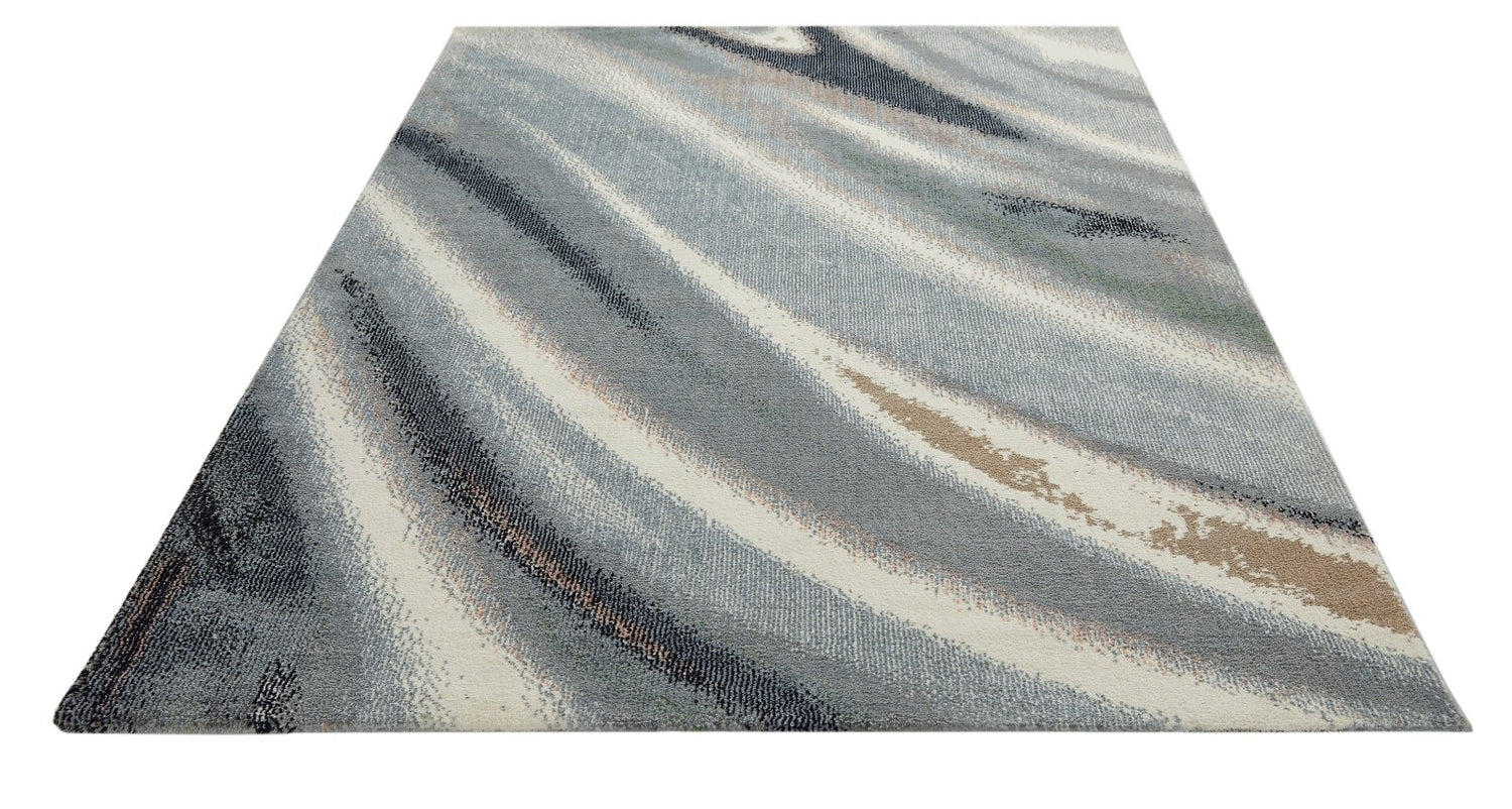 Amara AMA106 Ivory Grey Blue Rug β Love-Rugs