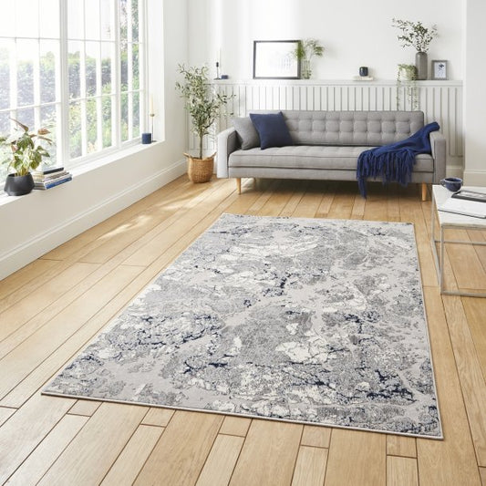 Apollo 2677 Grey/Navy Rug - Love-Rugs